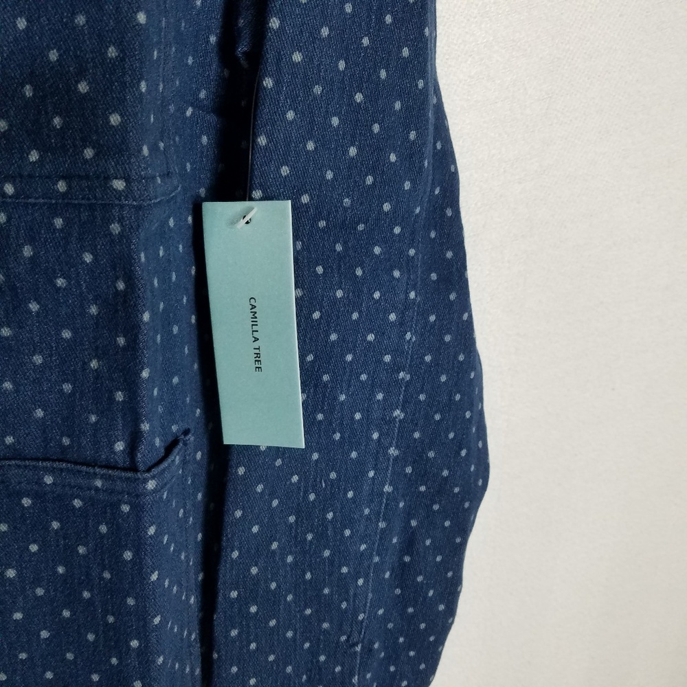 NEW Denim Polka Dot Womens Stretch Jean Jacket NWT - Picture 2 of 6